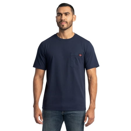 Wrangler Workwear Men's Short Sleeve Heavyweight Pocket Crew Work Shirt, size S-2XLT