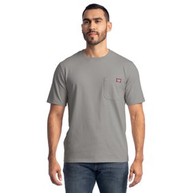 Wrangler Workwear Men's Short Sleeve Heavyweight Pocket Crew Work Shirt, size S-2XLT