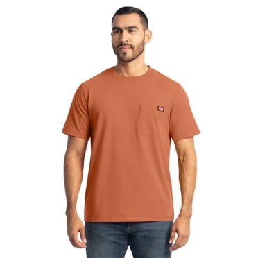Wrangler Workwear Men's Short Sleeve Heavyweight Pocket Crew Work Shirt, size S-2XLT