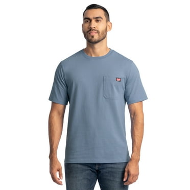 Wrangler Workwear Men's Short Sleeve Heavyweight Pocket Crew Work Shirt, size S-2XLT
