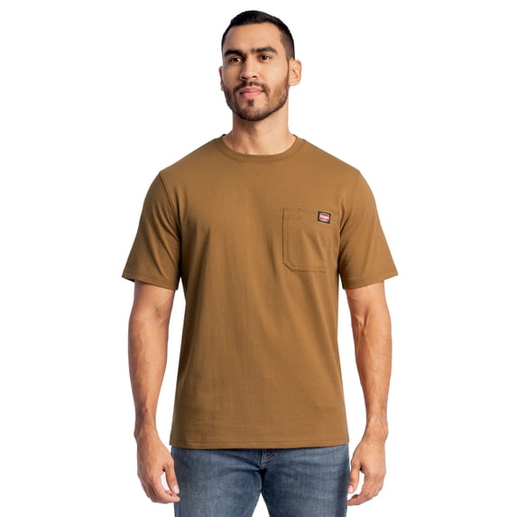 Wrangler Workwear Men's Short Sleeve Heavyweight Pocket Crew Work Shirt, size S-2XLT