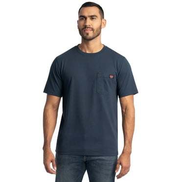 Wrangler Workwear Men's Short Sleeve Heavyweight Pocket Crew Work Shirt