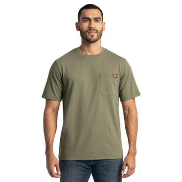 Wrangler Workwear Men's Short Sleeve Heavyweight Pocket Crew Work Shirt