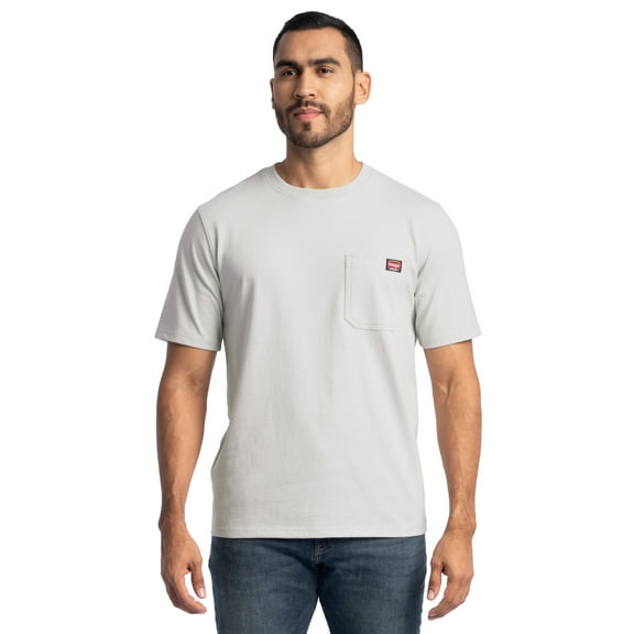 Wrangler Workwear Men's Short Sleeve Heavyweight Pocket Crew Work Shirt