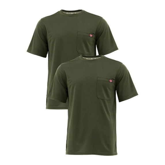 Wrangler Workwear Men's Short Sleeve Performance Tee 2-Pack Bundle