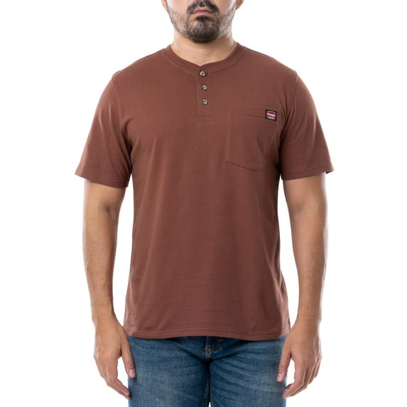 Wrangler Workwear Men's Short Sleeve Pocket Henley T-Shirt, Sizes S-5XL
