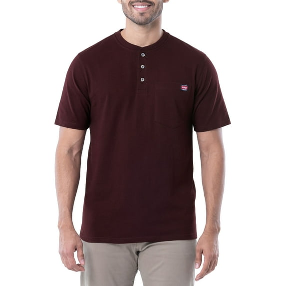 Wrangler Workwear Men's Short Sleeve Pocket Henley Tee