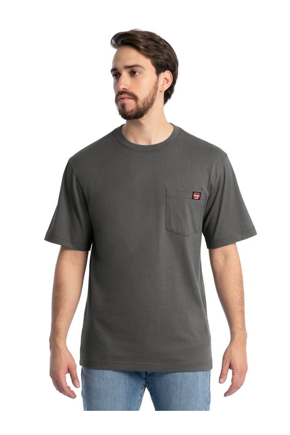 Workwear Men's Short Sleeve Pocket T-Shirt, Sizes S-5XL and LT-4XLT (Men's, Big Men's, Tall Men's)