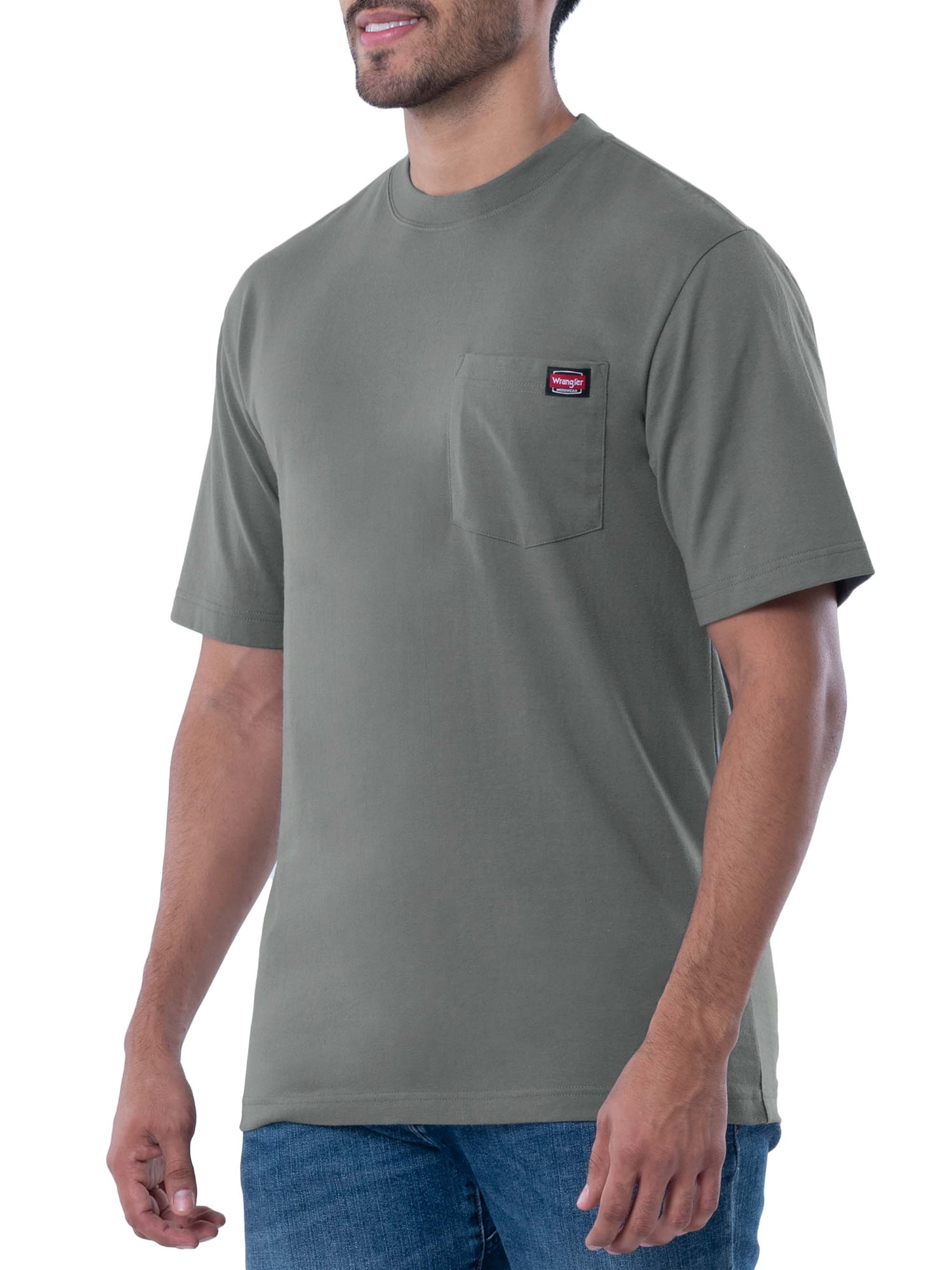 Wrangler Workwear Men's Short Sleeve Pocket T-Shirt, Sizes S-5XL and LT-4XLT (Men's, Big Men's, Tall Men's)
