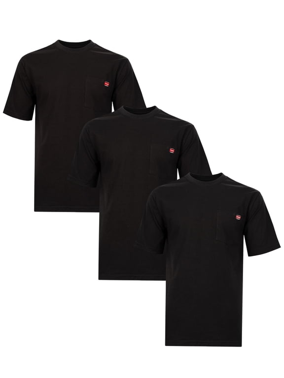 Workwear Men's Short Sleeve Work Pocket T-Shirt, 3-Pack, Size S-5XL and LT-4XLT