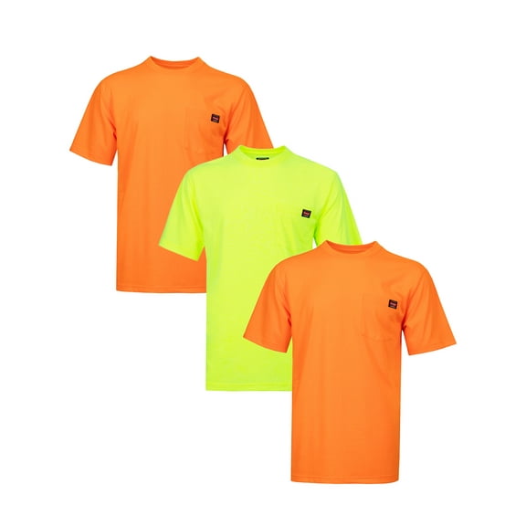 Wrangler Workwear Men's Short Sleeve Pocket Work T-Shirt, 3 Pack (Mens and Big Men's)