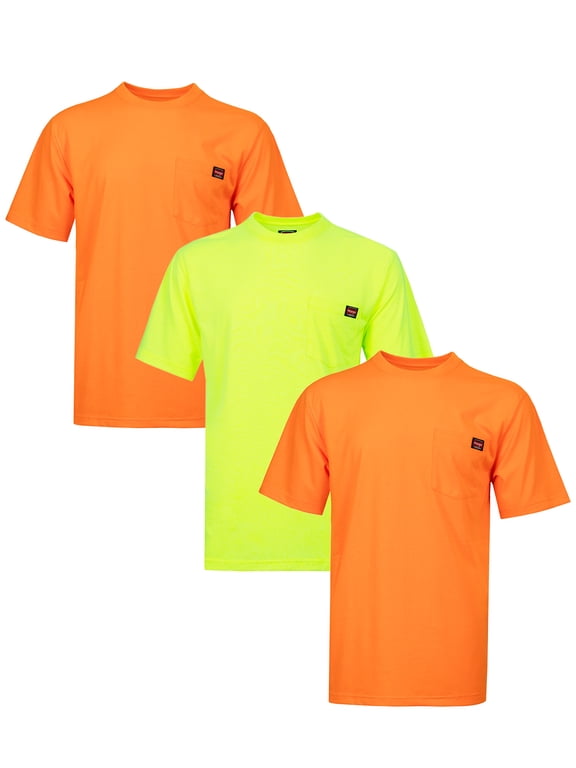 Workwear Men's Short Sleeve Work Pocket T-Shirt, 3-Pack, Size S-5XL and LT-4XLT