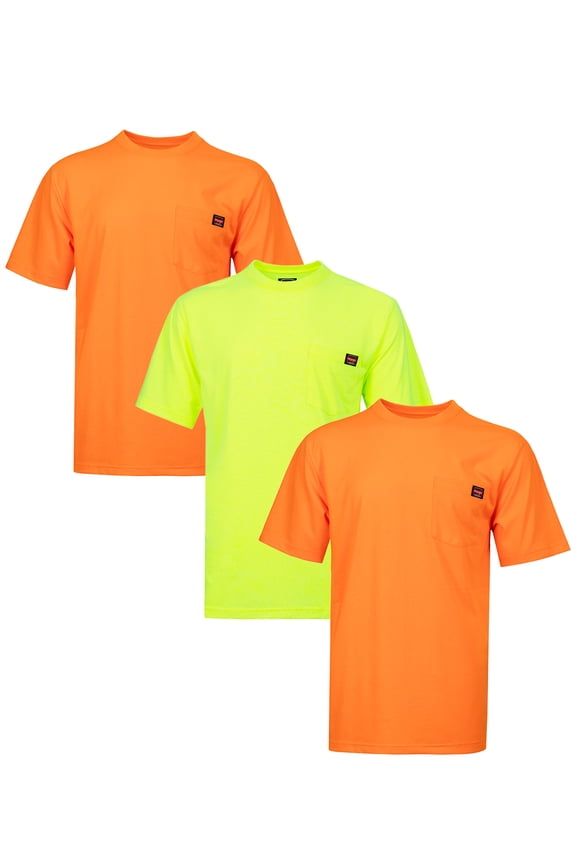 Workwear Men's Short Sleeve Work Pocket T-Shirt, 3-Pack, Size S-5XL and LT-4XLT