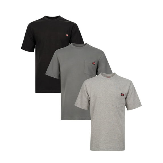 Wrangler Workwear Men's Short Sleeve Pocket Work T-Shirt, 3 Pack (Mens and Big Men's)