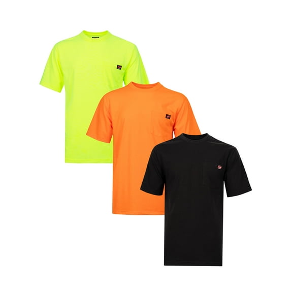 Wrangler Workwear Men's Short Sleeve Pocket Work T-Shirt, 3 Pack (Mens and Big Men's)