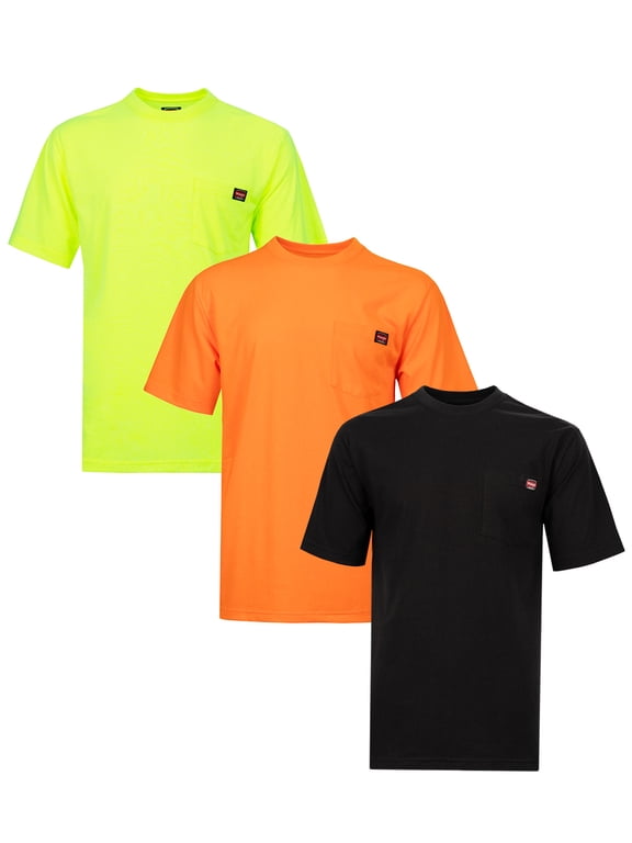 Workwear Men's Short Sleeve Work Pocket T-Shirt, 3-Pack, Size S-5XL and LT-4XLT