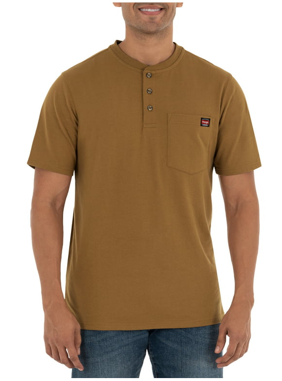 Wrangler Workwear Men's Short-sleeve Workwear Pocket Henley Shirt