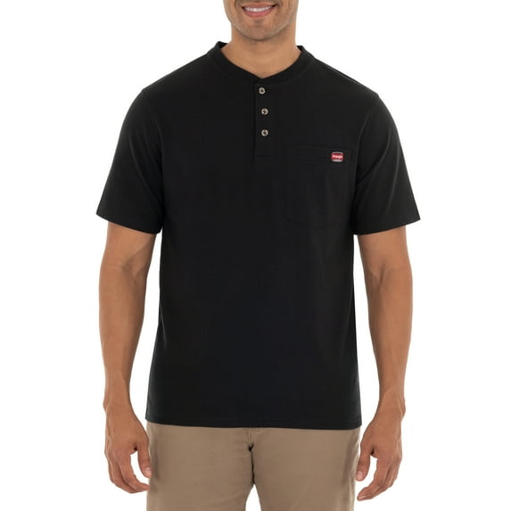 Wrangler Workwear Men's Short-sleeve Workwear Pocket Henley Shirt