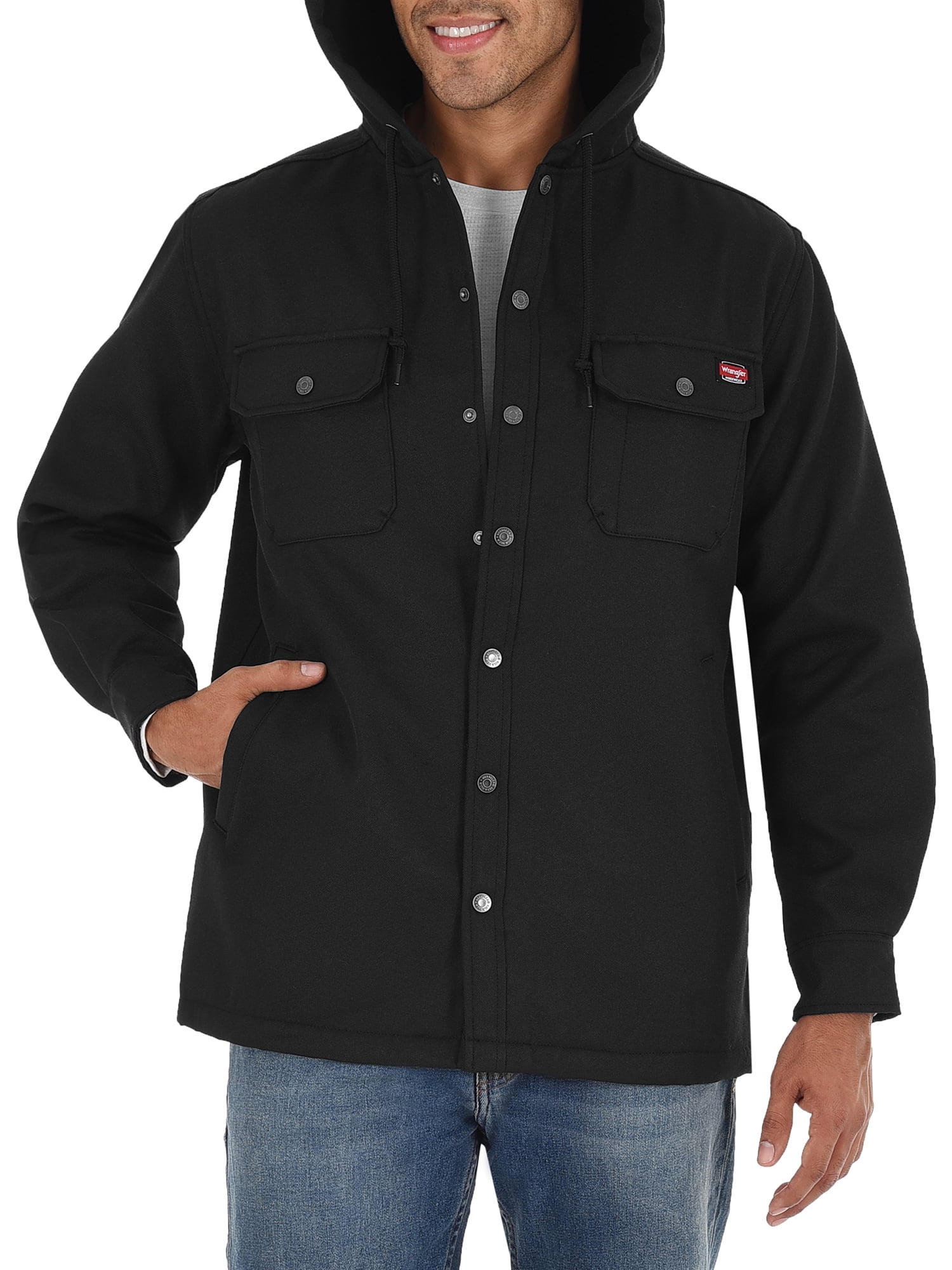 Wrangler Workwear Men's and Big Men's Essential Shirt Jacket with Polar