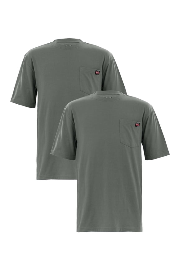 Workwear Men's and Big Men's Pocket Tee with Short Sleeves, 2-Pack, Sizes M-3XL