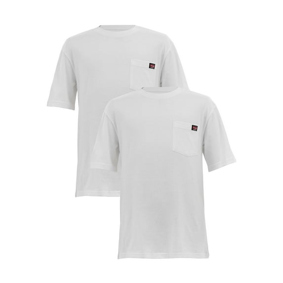 Wrangler Workwear Men's and Big Men's Pocket Tee with Short Sleeves, 2-Pack, Sizes M-3XL