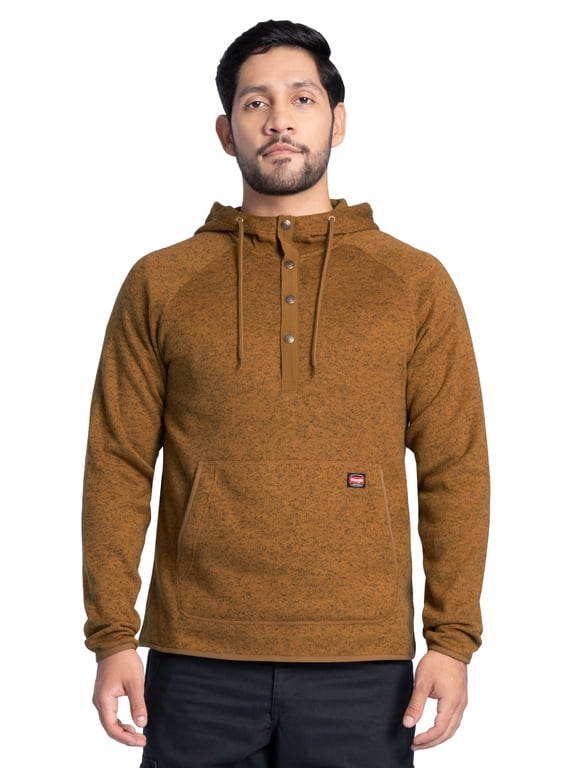 Workwear Men's and Big Men's Sweater Fleece Mock Neck Hoodie, Size S-3XL