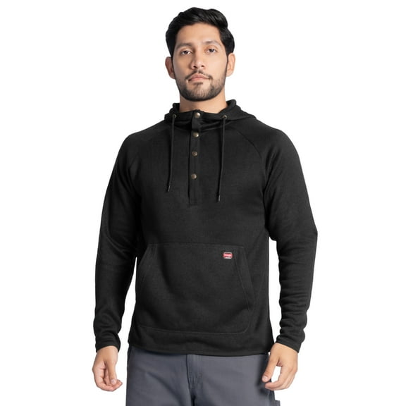 Wrangler Workwear Men's and Big Men's Sweater Fleece Mock Neck Hoodie, Size S-3XL