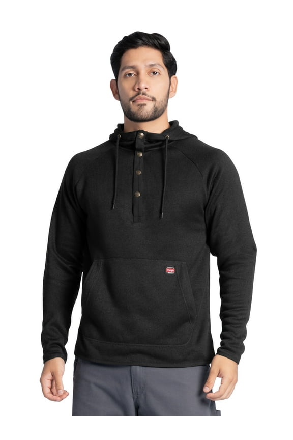 Workwear Men's and Big Men's Sweater Fleece Mock Neck Hoodie, Size S-3XL