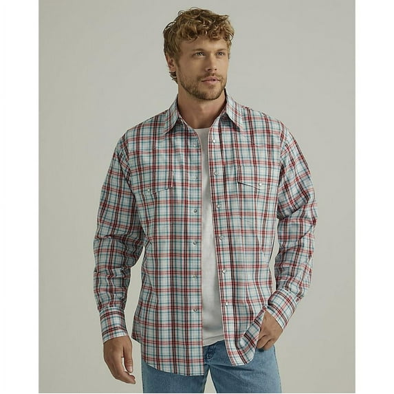 Wrangler Wrinkle Resist Red Plaid - Mens Shirt - 112330369