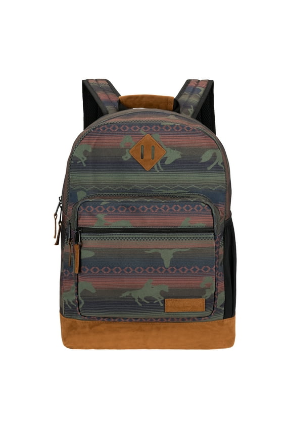 Yellowstone Backpack, Classic Logo Resistant Padded Sleeve, All Ages, Burgandy Patterned