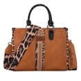 thumbnail image 1 of Wrangler HANDBAG Wrangler Tote Bag for Women Western Woven Shoulder Purse Leopard Print Handbags, Leopard-Brown, 1 of 8