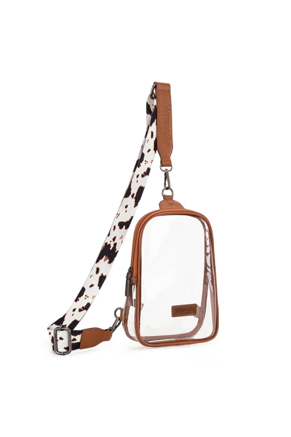 Wrangler Crossbody Clear Sling Bags for Women Stadium Approved Cross Body Purse for Sports Events Concerts
