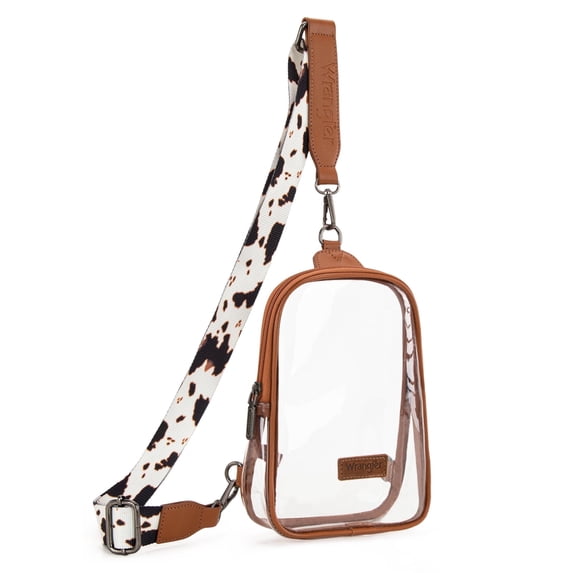 Wrangler Crossbody Clear Sling Bags for Women Stadium Approved Cross Body Purse for Sports Events Concerts