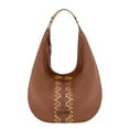 thumbnail image 1 of Wrangler Large Hobo Bags for Women Western Aztec Slouchy Shoulder Bag with Zipper, Light Brown, 1 of 8
