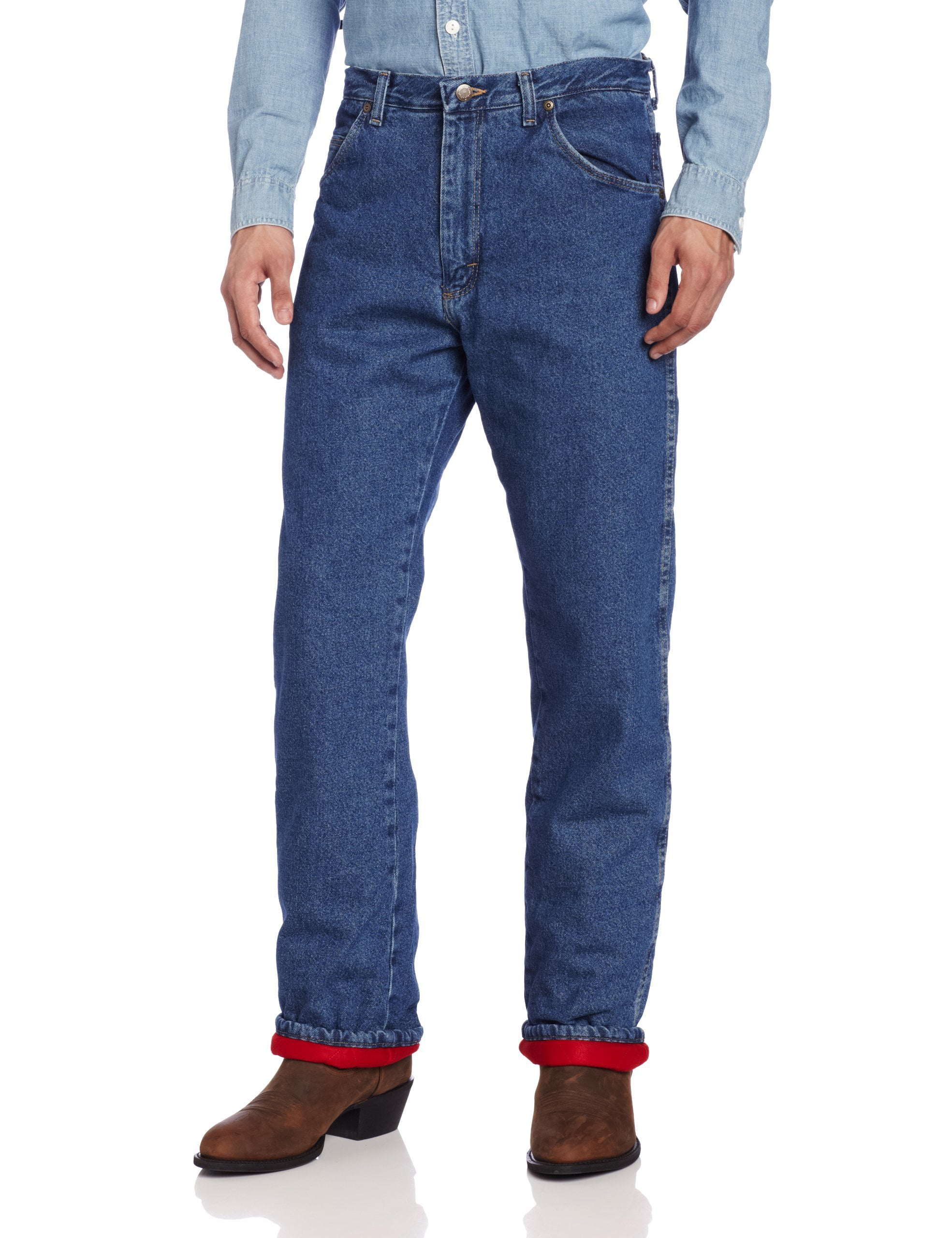 Wrangler mens Rugged Wear Woodland Thermal jeans, Stonewashed Denim, 36W x  30L US