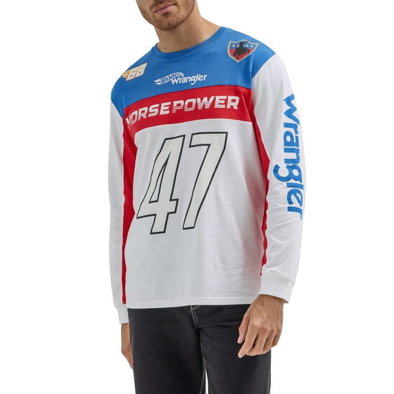 Wrangler® x Hot Wheels™ Men's Long Sleeve Colorblocked Tee, Sizes S-2XL