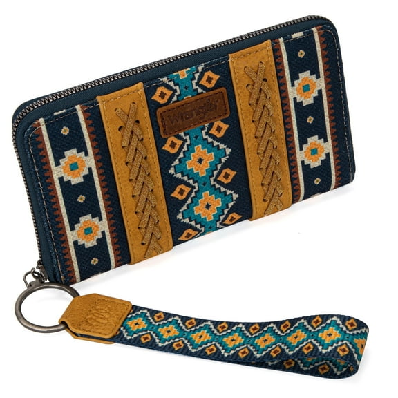 Wrangler Wristlet Western Wallet Boho Aztec Credit Card Holder for Women, Miso