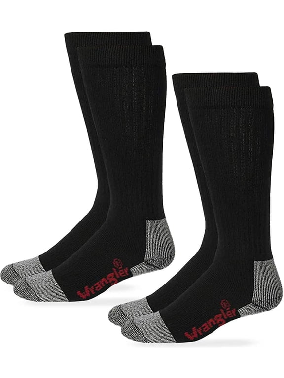 Wranglers Men's Socks, Cotton Cushion Over The Calf Work Tall Socks, 2 Pair