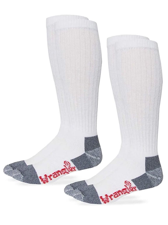 Wranglers Men's Socks, Cotton Cushion Over The Calf Work Tall Socks, 2 Pair