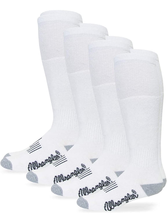 Wranglers Men's Wellington Cushion Seamless Mid Calf Boot Socks 4 Pair Pack