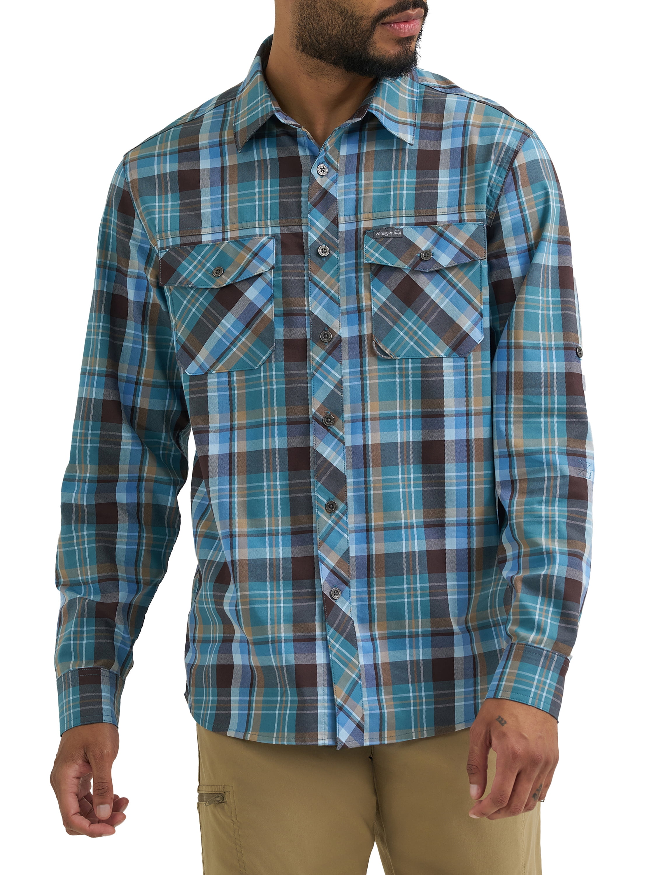 Wranglers Mens All Season Stretch 2 Pocket Long Sleeve