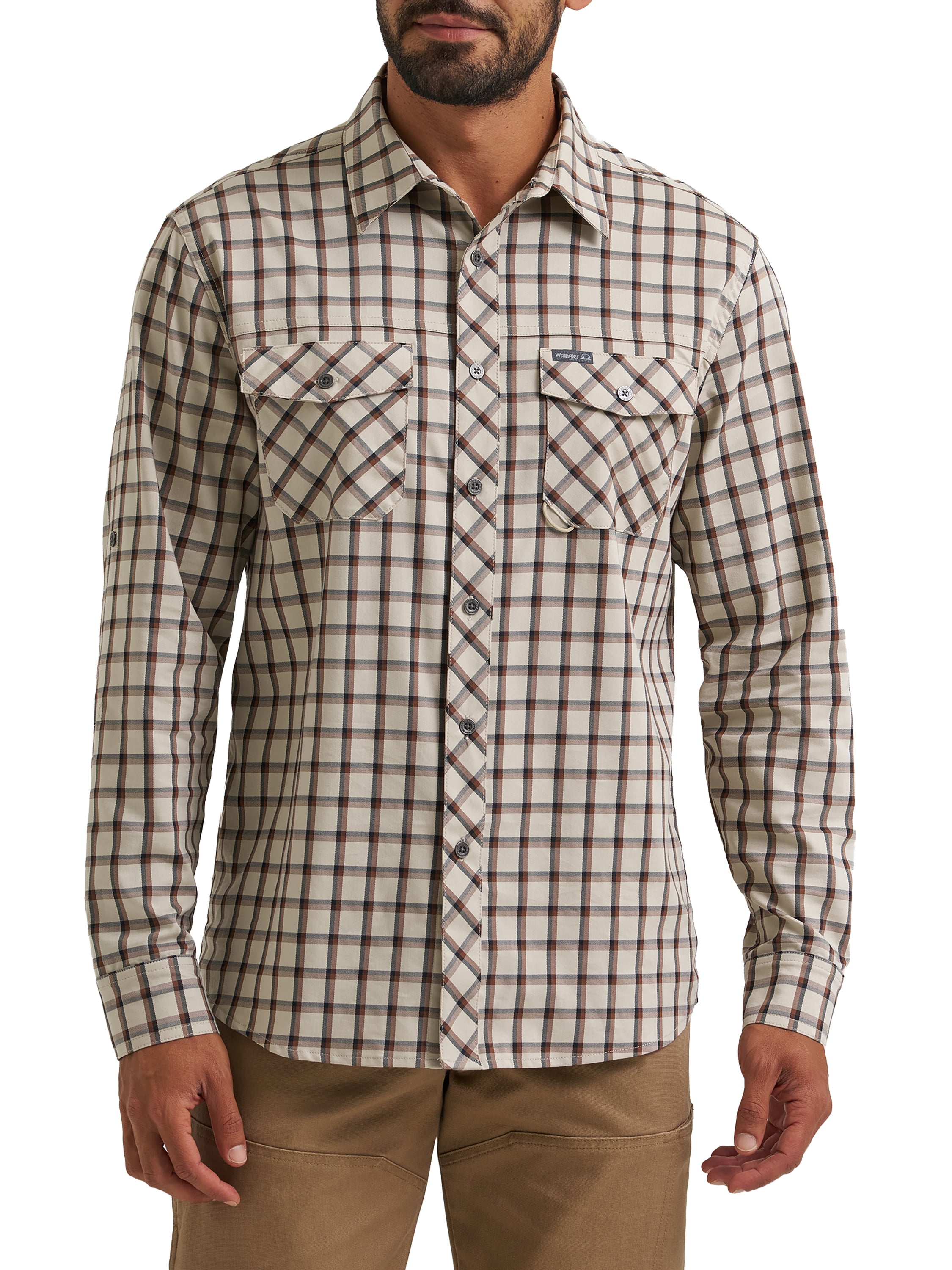 Wranglers Mens All Season Stretch 2 Pocket Long Sleeve