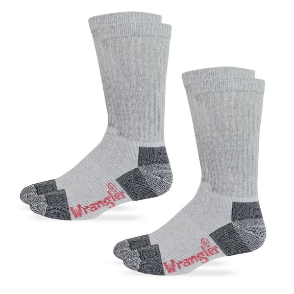 Wranglers Riggs Mens Socks, Steel Toe Boot Work Crew Cotton Cushion Socks, 2 Pairs