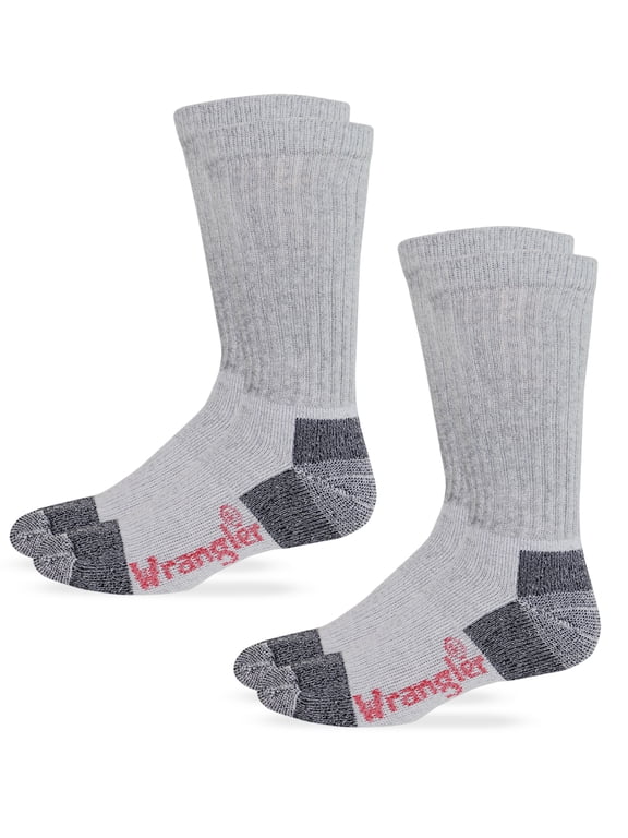 Wranglers Riggs Mens Socks, Steel Toe Boot Work Crew Cotton Cushion Socks, 2 Pairs