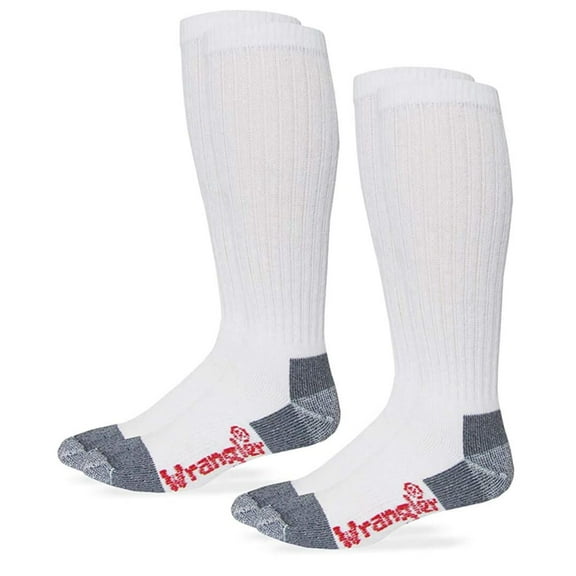 Wranglers Men's Socks, Cotton Cushion Over The Calf Work Tall Socks, 2 Pair
