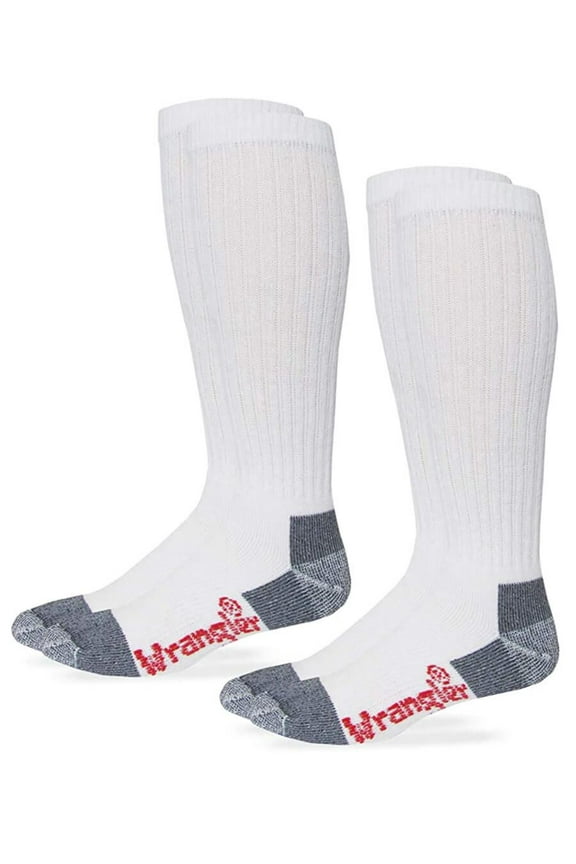 Wranglers Men's Socks, Cotton Cushion Over The Calf Work Tall Socks, 2 Pair