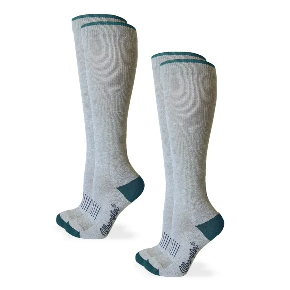Wranglers Womens Long Live Cowgirls Seamless Cushion Knee High Boot Socks 2 Pair Pack