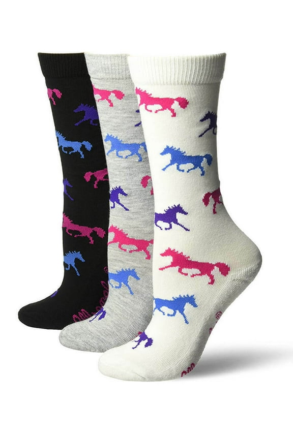 Wranglers Womens Socks, Western Pattern Horse Riding Cushion Boot Crew Socks, 3 Pair