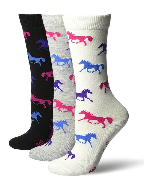 Wranglers Womens Socks, Western Pattern Horse Riding Cushion Boot Crew Socks, 3 Pair