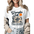 thumbnail image 1 of Wranglin' Feral Children Western Desert Graphic Tees Womens T-shirt Black/White S-5XL Shirts Cowgirl Mom Tops, 1 of 4